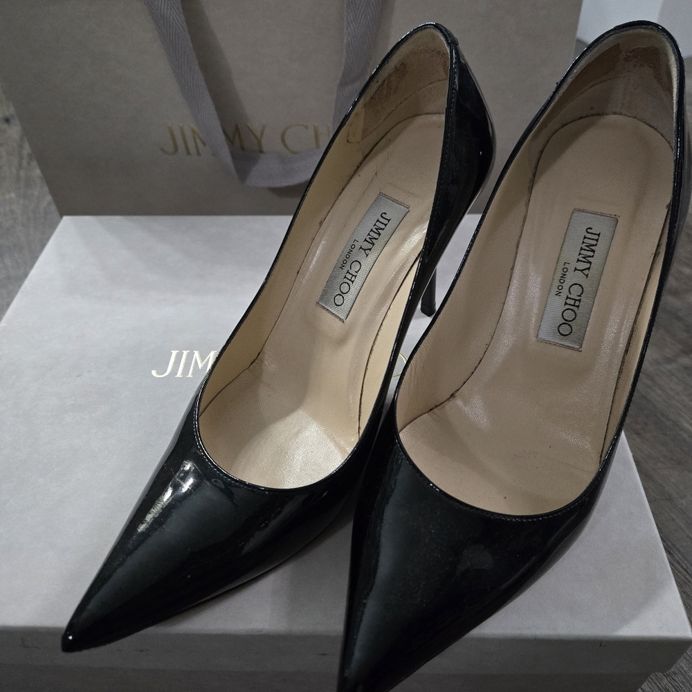 Jimmy Choo Patent Black Heels